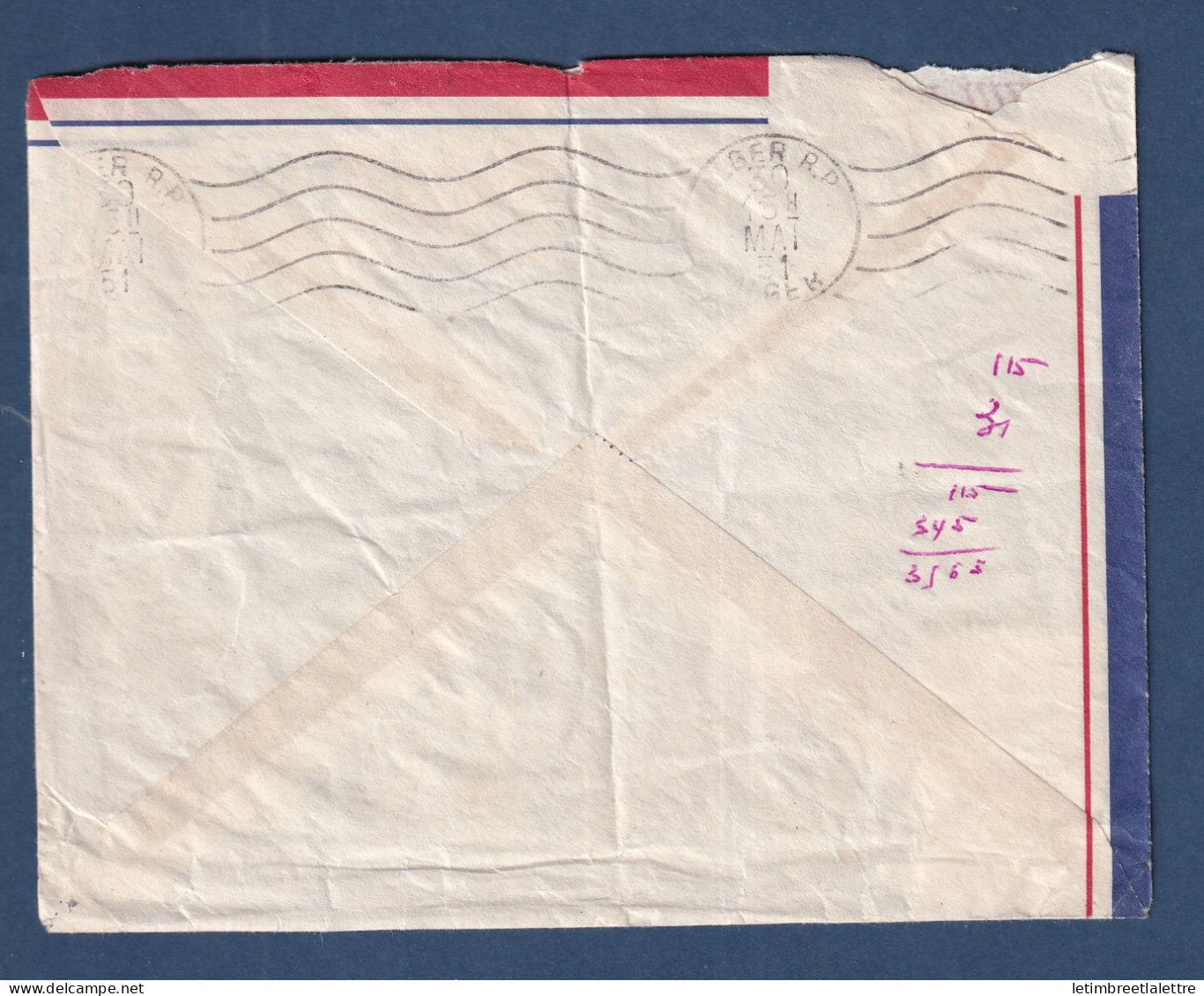 Ceylan - Colombo pour Alger ( Algérie ) par avion - lettre taxée