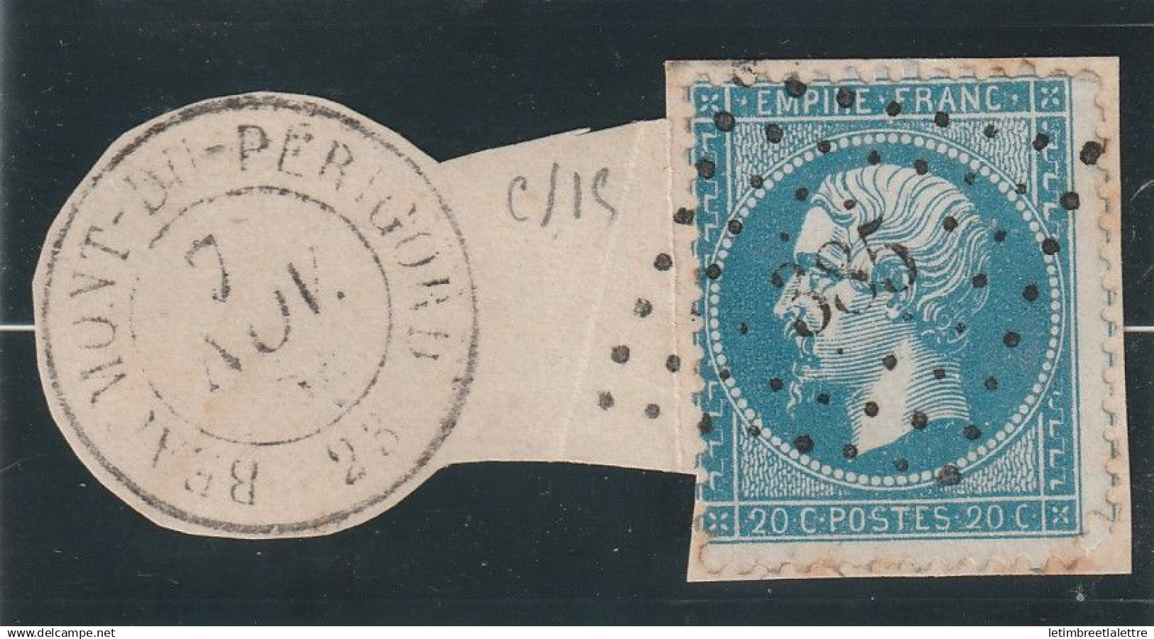 France - YT n° 22 - Oblitéré Beaumont du Périgord 385 - 1873