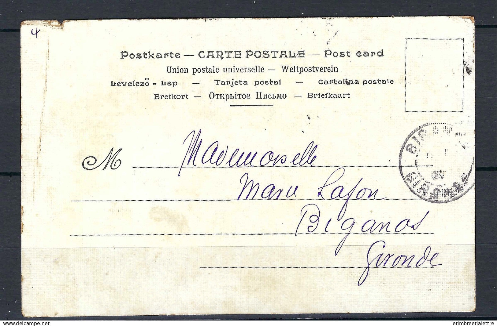 Sénégal - YT n° 33 - Oblitéré - sur carte publicitaire Job - Calendrier 1907