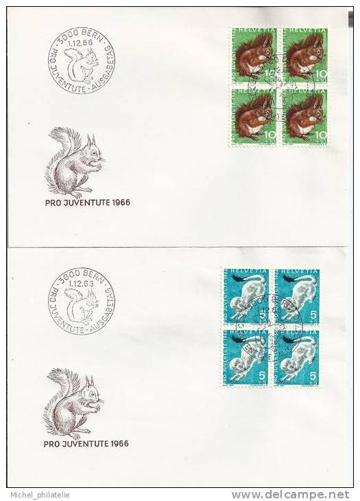 Premier jour, Pro Juventu 01,12,1966, Ausgabebetag, Bern, série de 4