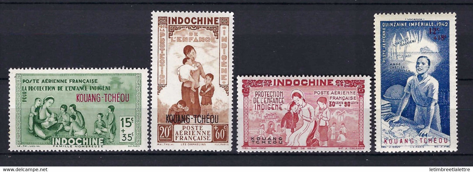 Kouang Tchéou - Poste Aérienne - YT n° 1 à 4 ** - Neuf sans charnière - 1942
