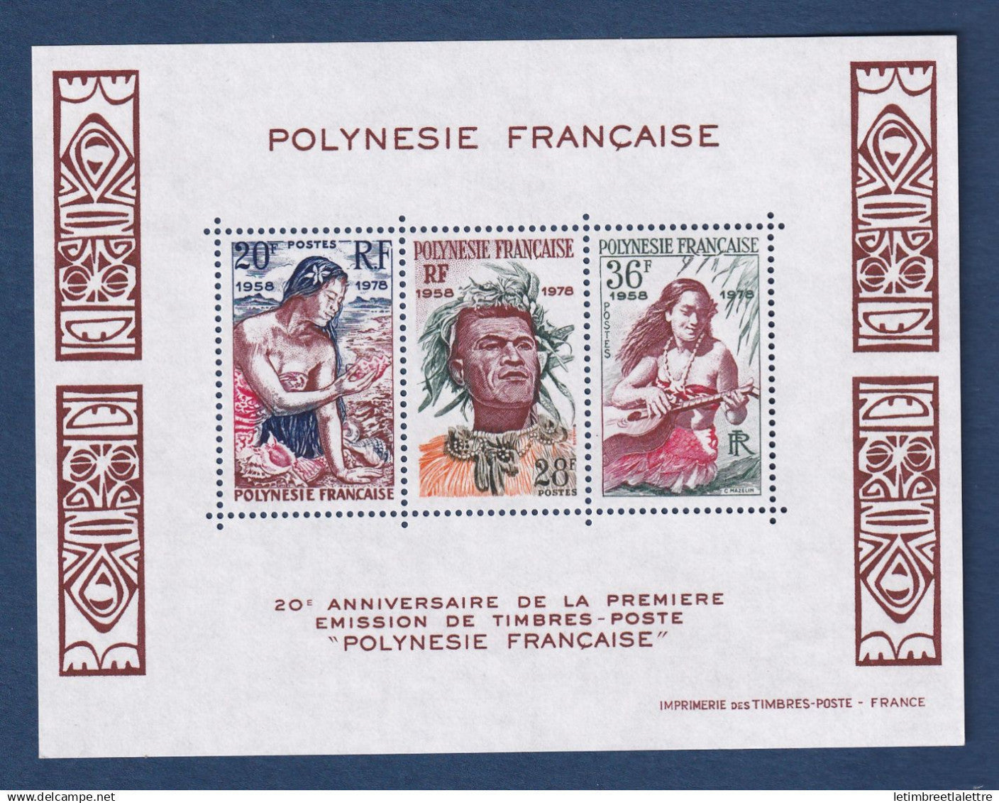 Polynésie française - Bloc YT n° 4 ** - Neuf sans charnière - 20e anniversaire de la première émission - 1978