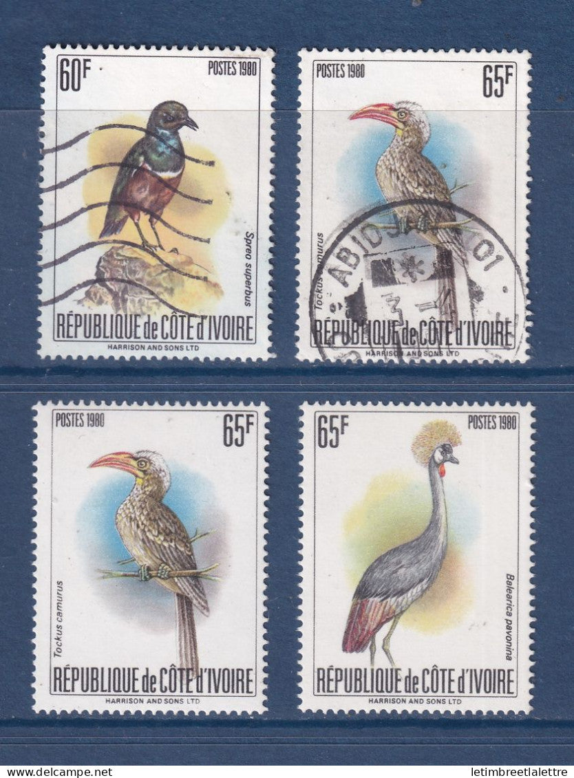 Côte d'Ivoire - YT n° 565 A et B oblitéré ainsi que 565 B et C ** neuf sans charnière - oiseaux - 1980