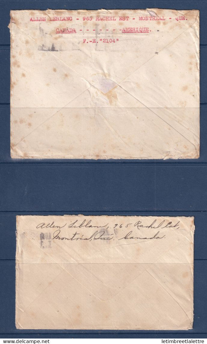 Canada - enveloppes Québec pour la France - Flamme - 1930