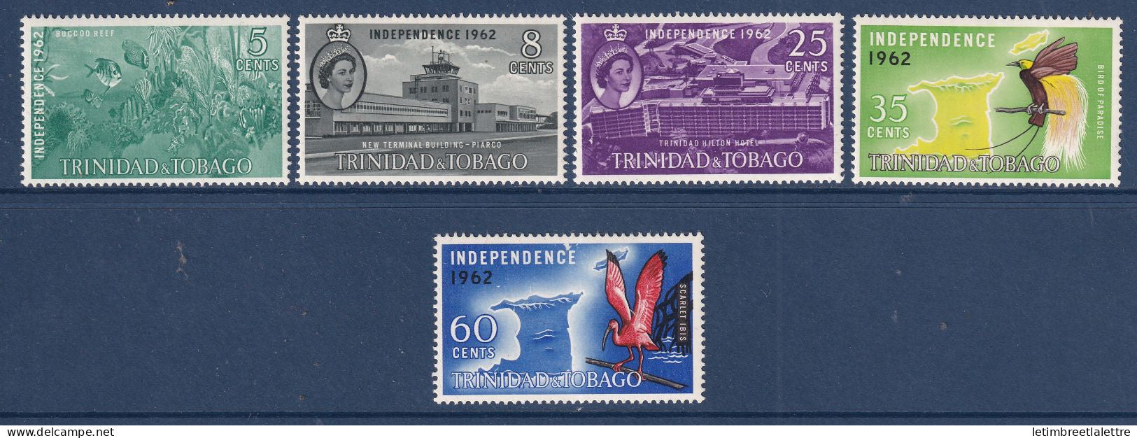 Trinité et Tobago - YT n° 192 à 196 ** - Neuf sans charnière - Fleurs - 1962