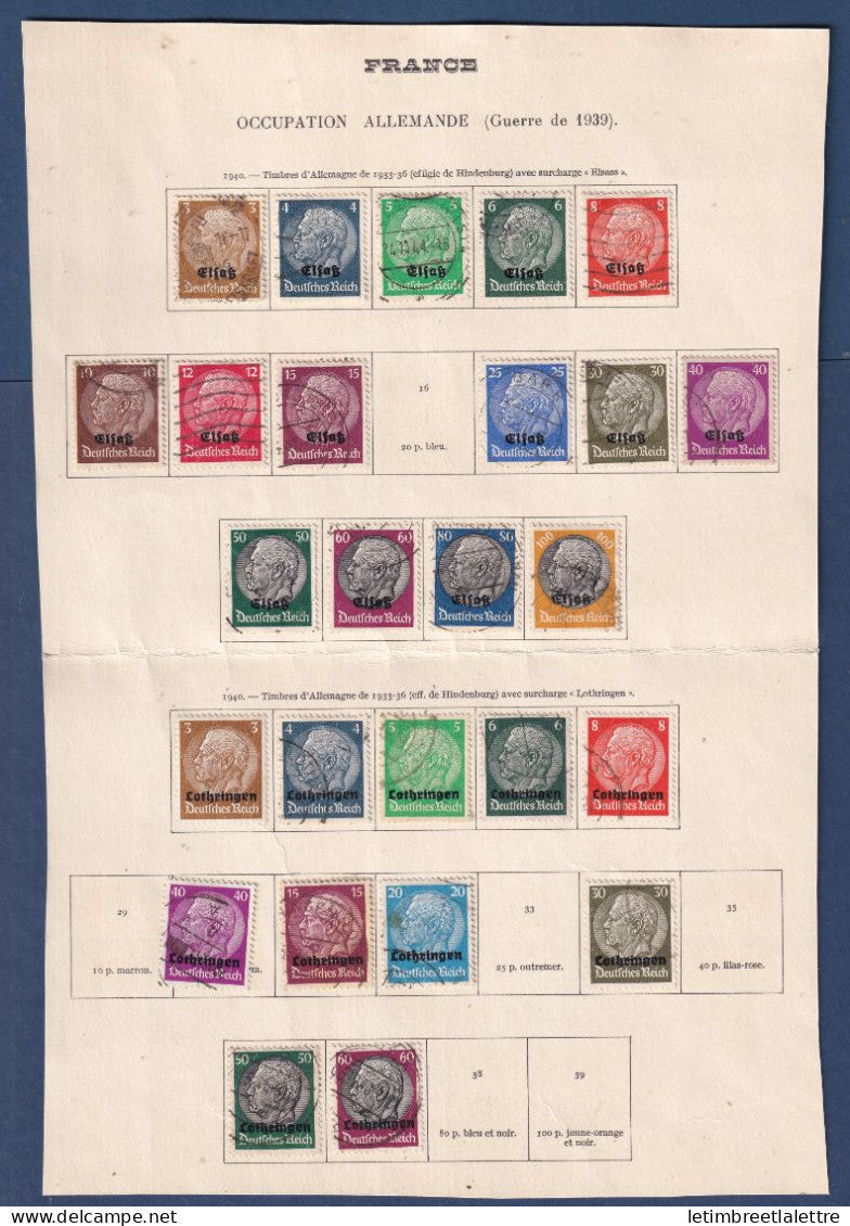 France - Alsace Lorraine - Occupation Allemande - Guerre de 1939 - 1940