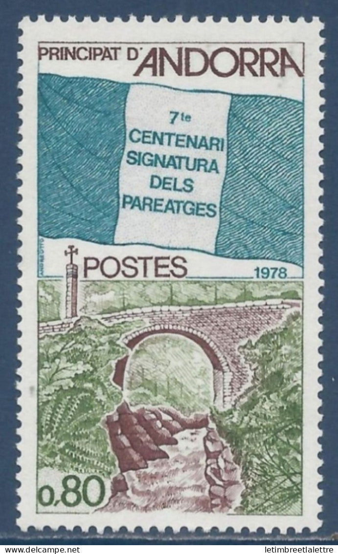 Andorre - YT n° 268 ** - Neuf sans charnière - 7e centenaire des paréages - 1978