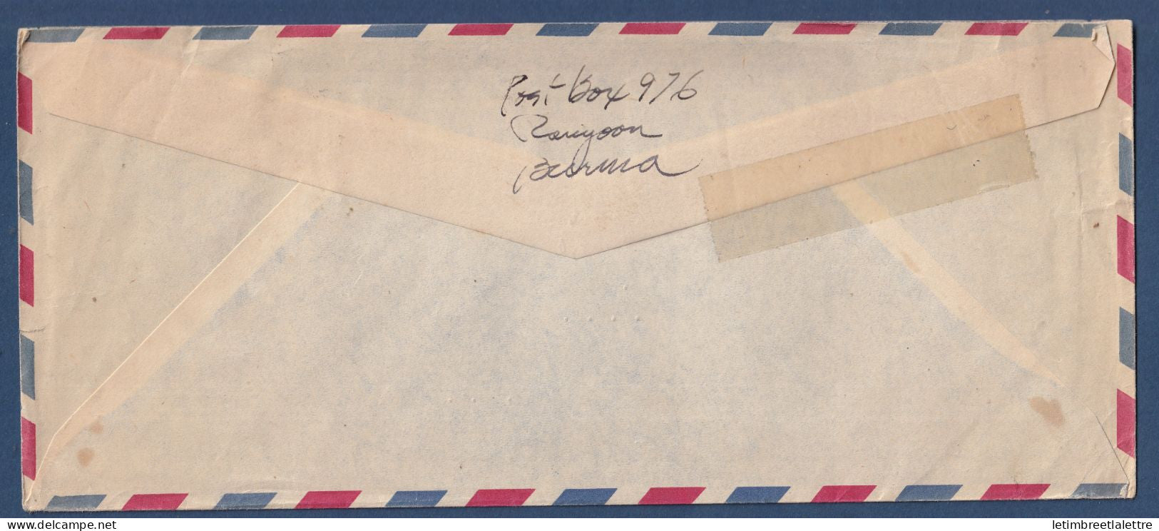 Birmanie - Burma - YT n° 148 et 149 sur enveloppe de Dagon ( Rangoon ) pour les USA - Par avion
