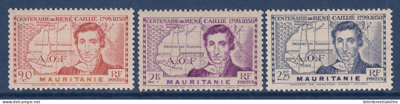 Mauritanie - YT n° 95 à 97 ** - Neuf sans charnière - René Caillié