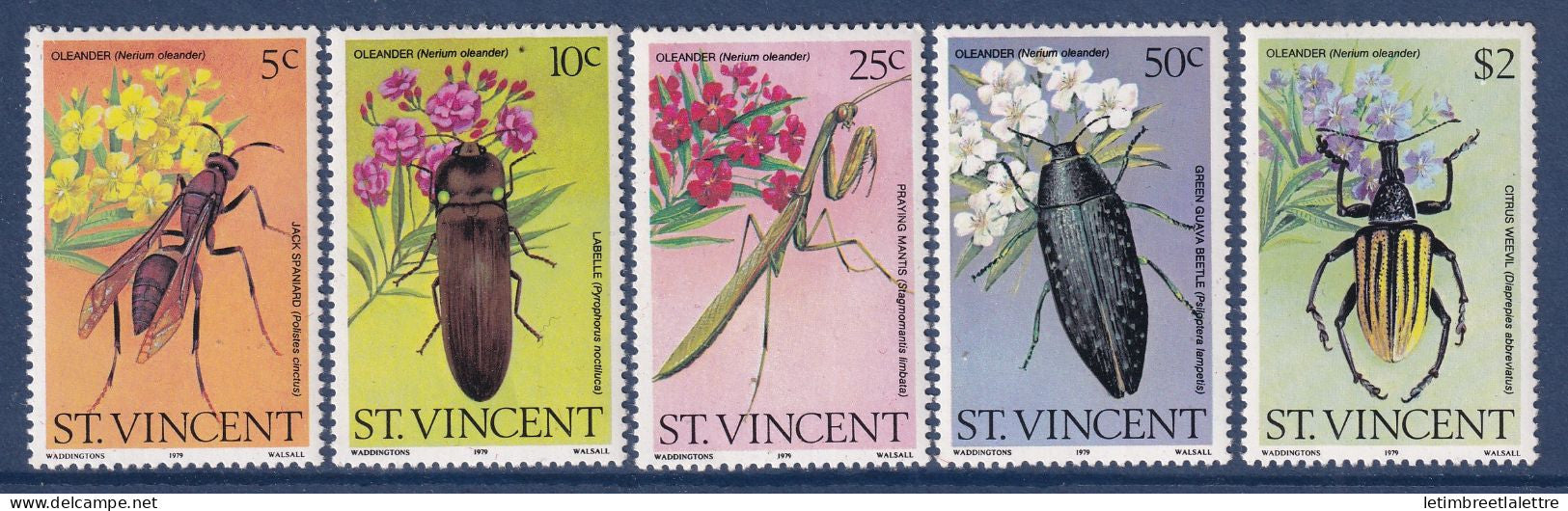 Saint Vincent - YT n° 582 à 586 ** - Neuf sans charnière - Insectes - 1979