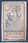 France - ticket d’entrée exposition universelle de 1889 à Paris