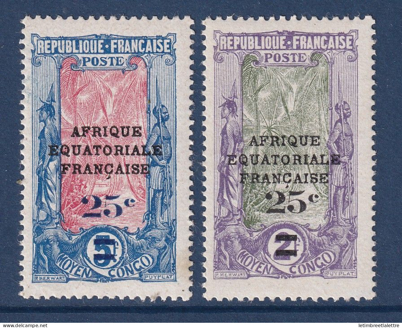 Congo - YT n° 89 et 90 ** - Neuf sans charnière - Surcharges - 1924