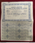 France - Action de 1 000 francs au porteur - S.A. du golf et des tennis de Luchon - N° 000231