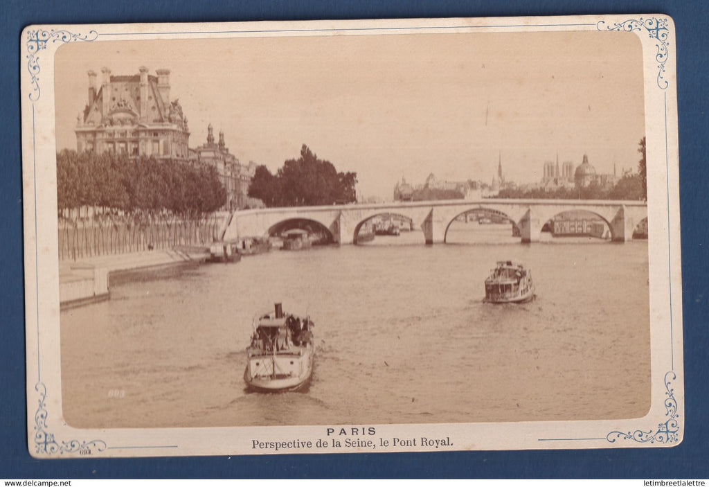 France - Carte photo Paris - Perspective de la Seine - le Pont Royal - éditeur Périer
