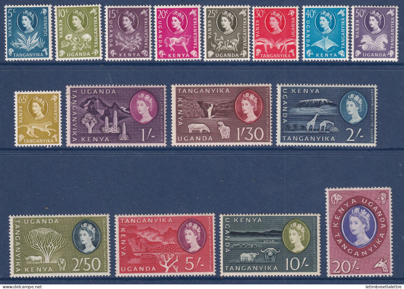 Kenya Uganda Tanganyika - YT n° 105 à 120 ** - Neufs sans charnière - Animaux - 1960