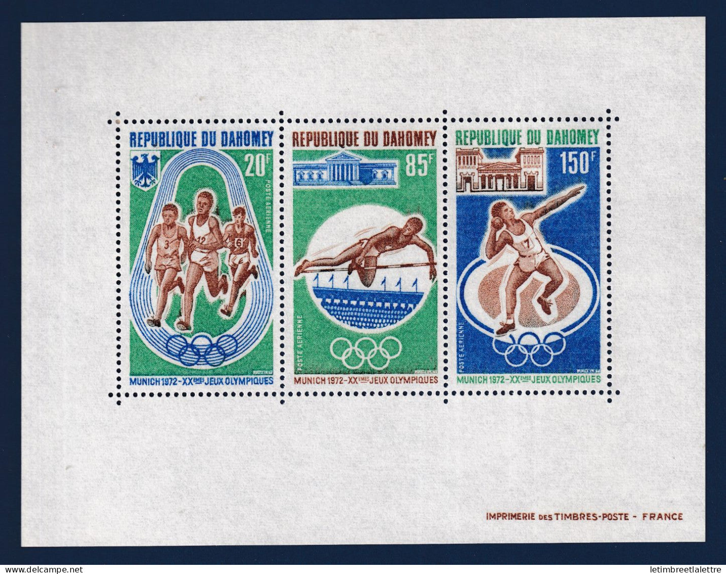 Bénin - Dahomey - Bloc - YT n° 20 ** - Neuf sans charnière - Jeux olympiques de Munich - Médaillés