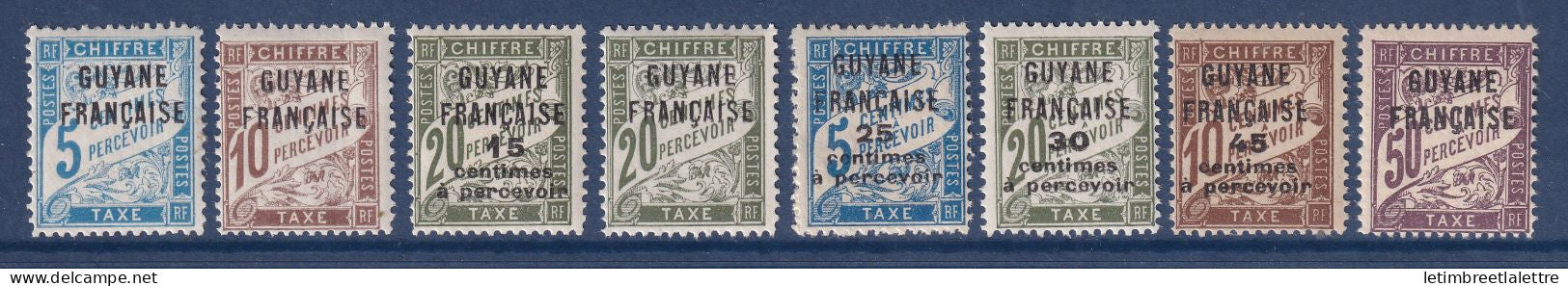 Guyane - Taxe - YT n° 1 à 8 ** - Neuf sans charnière - Surcharges - 1925 à 1927