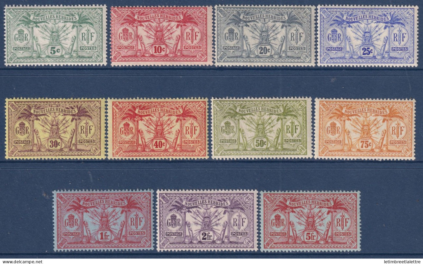 Nouvelles Hébrides - YT n° 27 à 37 * - Neuf avec charnière - 1911