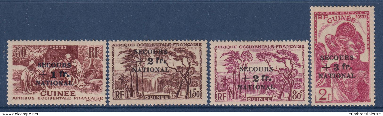 Guinée française - YT n° 172 à 175 ** - Neuf sans charnière - Secours National - 1941