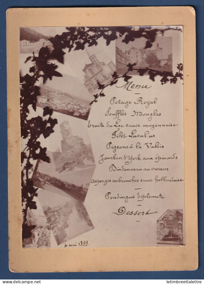 France - Menu illustré de photographies - Lac de Nantua - 4 mai 1899