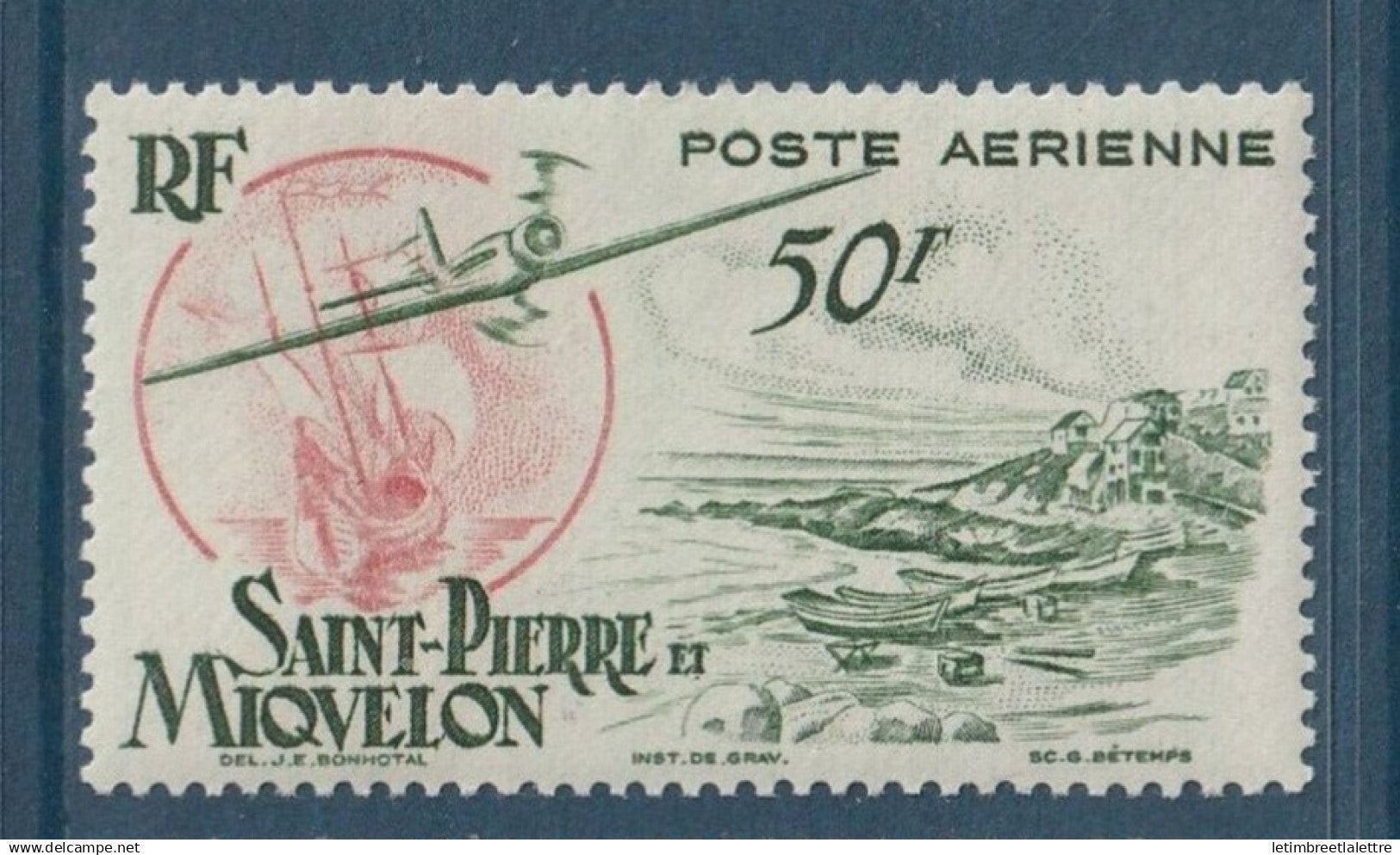 Saint Pierre et Miquelon - Poste aérienne - YT n° 18 ** - Neuf sans charnière - Avion et pêche - 1947