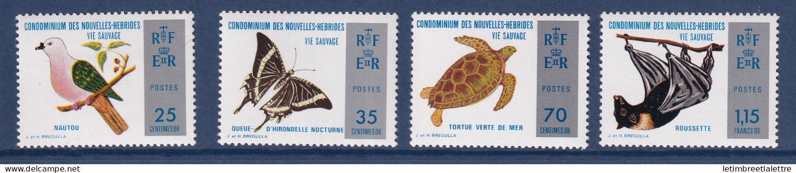 Nouvelles Hébrides - YT n° 378 à 381 ** - Neuf sans charnière - 1974