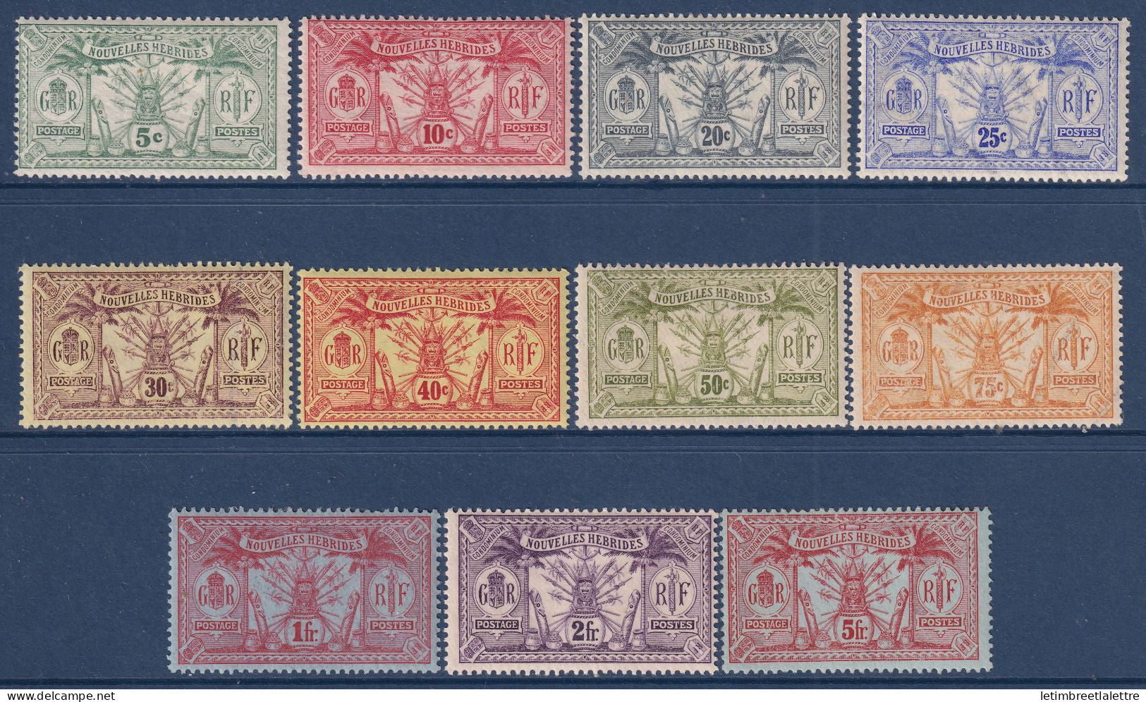 Nouvelles Hébrides - YT n° 38 à 48 * - Neuf avec charnière - 1911