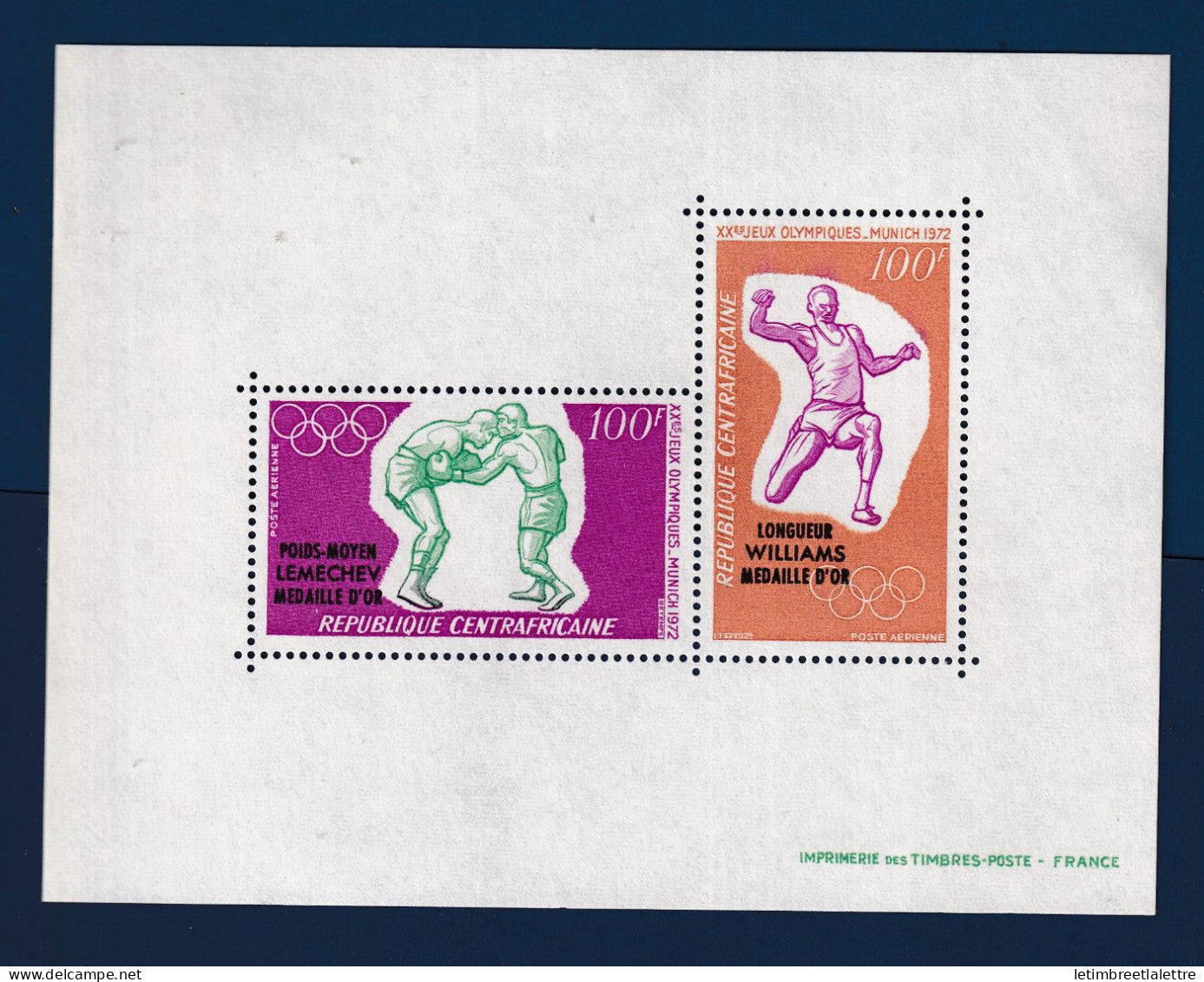 Centrafrique - Bloc feuillet n° 6 ** - Neuf sans charnière - Jeux olympiques de Munich - 1972