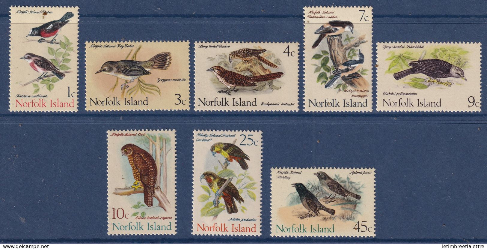 Ile Norfolk - YT n° 105 à 112 * - Neuf avec charnière - Oiseaux - 1970 1971