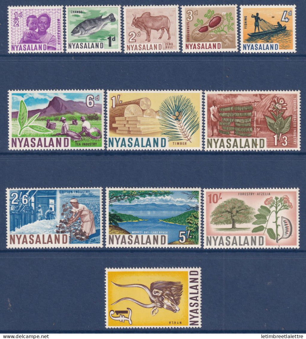 Nyassaland - YT n° 132 à 143 ** - Mi n° 123 à 134 ** - Neuf sans charnière - 1964