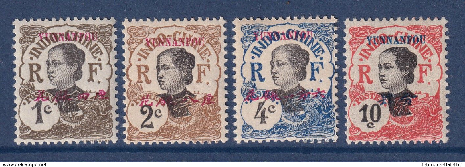 Yunnanfou - YT n° 33 à 35 et 37 ** - Neuf sans charnière - 1908