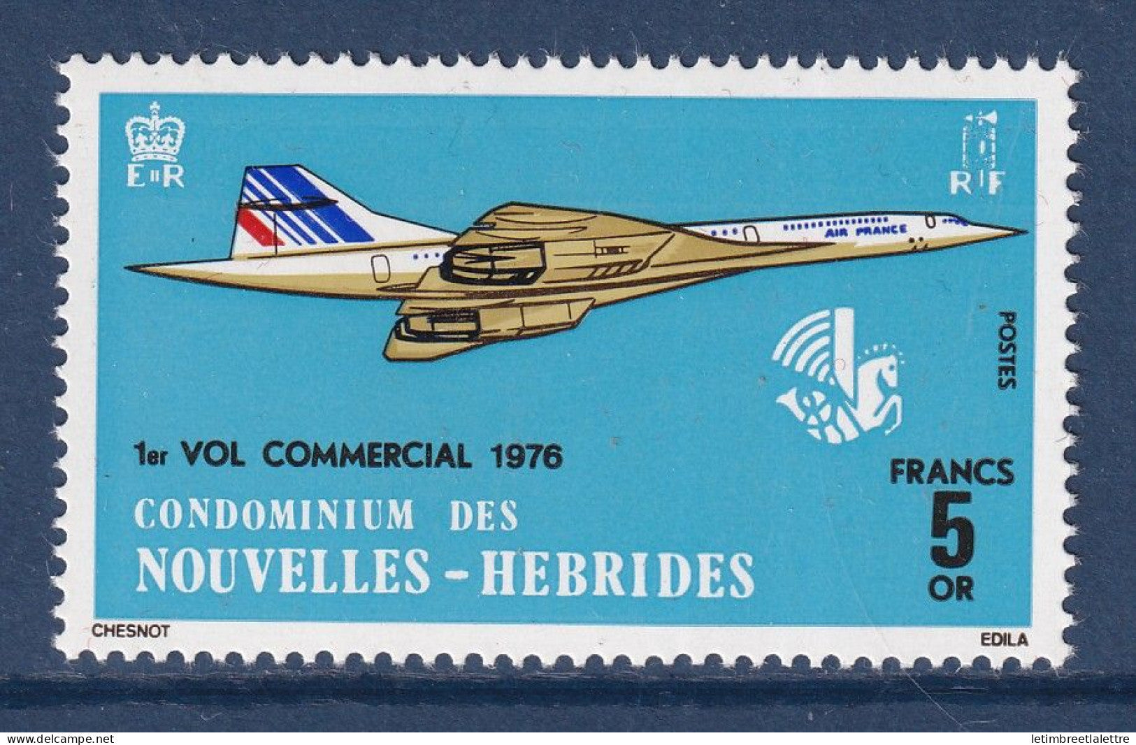 Nouvelles Hébrides - YT n° 424 ** - Neuf sans charnière - Avion - 1976