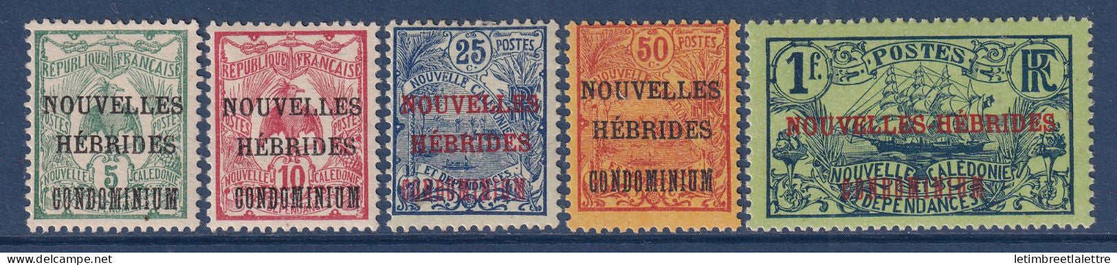 Nouvelles Hébrides - YT n° 11 à 15 * - Neuf avec charnière - 1910