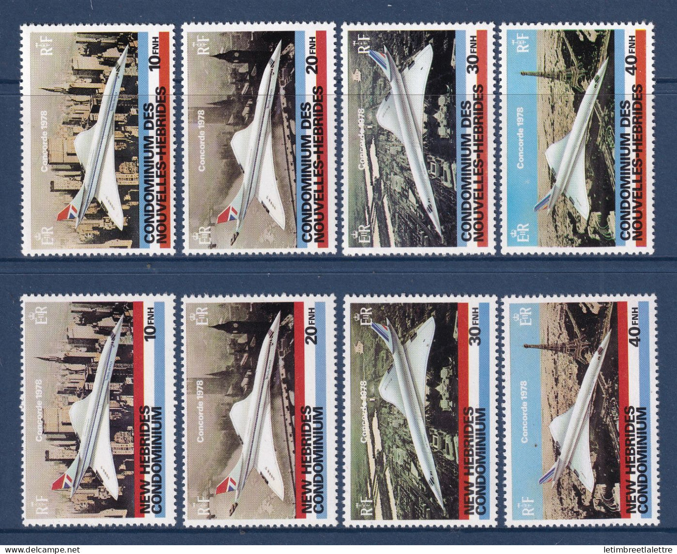 Nouvelles Hébrides - YT n° 527 à 534 ** - Neuf sans charnière - Avion - 1978
