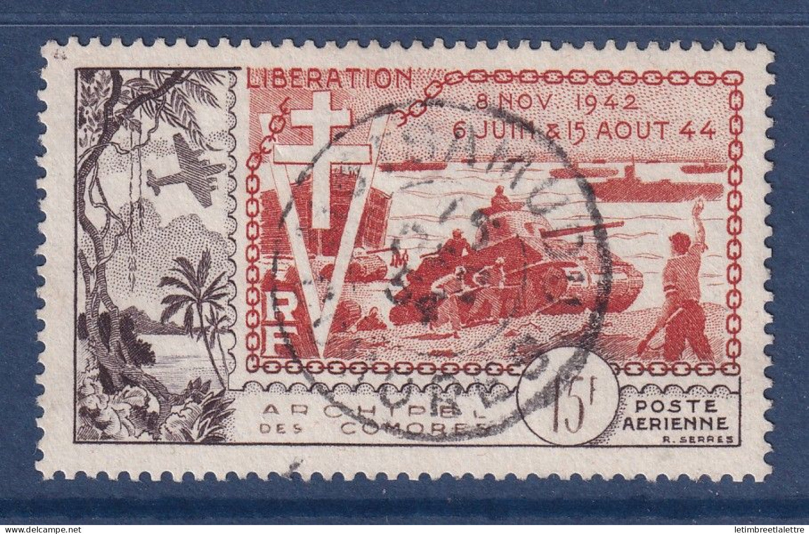 Comores - Poste aérienne - YT PA n° 4 - Oblitéré - Libération - 1954