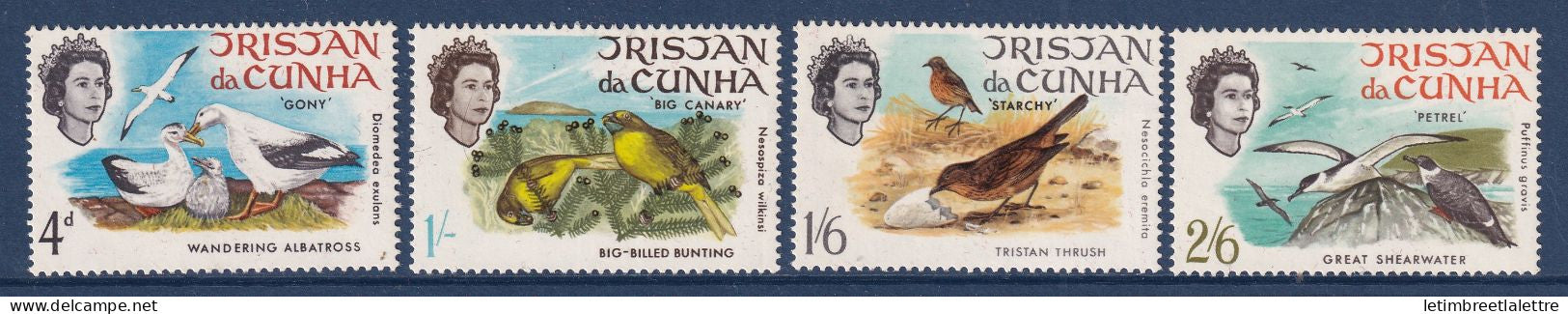 Tristan da Cunha - YT n° 116 à 119 ** - Neuf sans charnière - Oiseaux - 1963