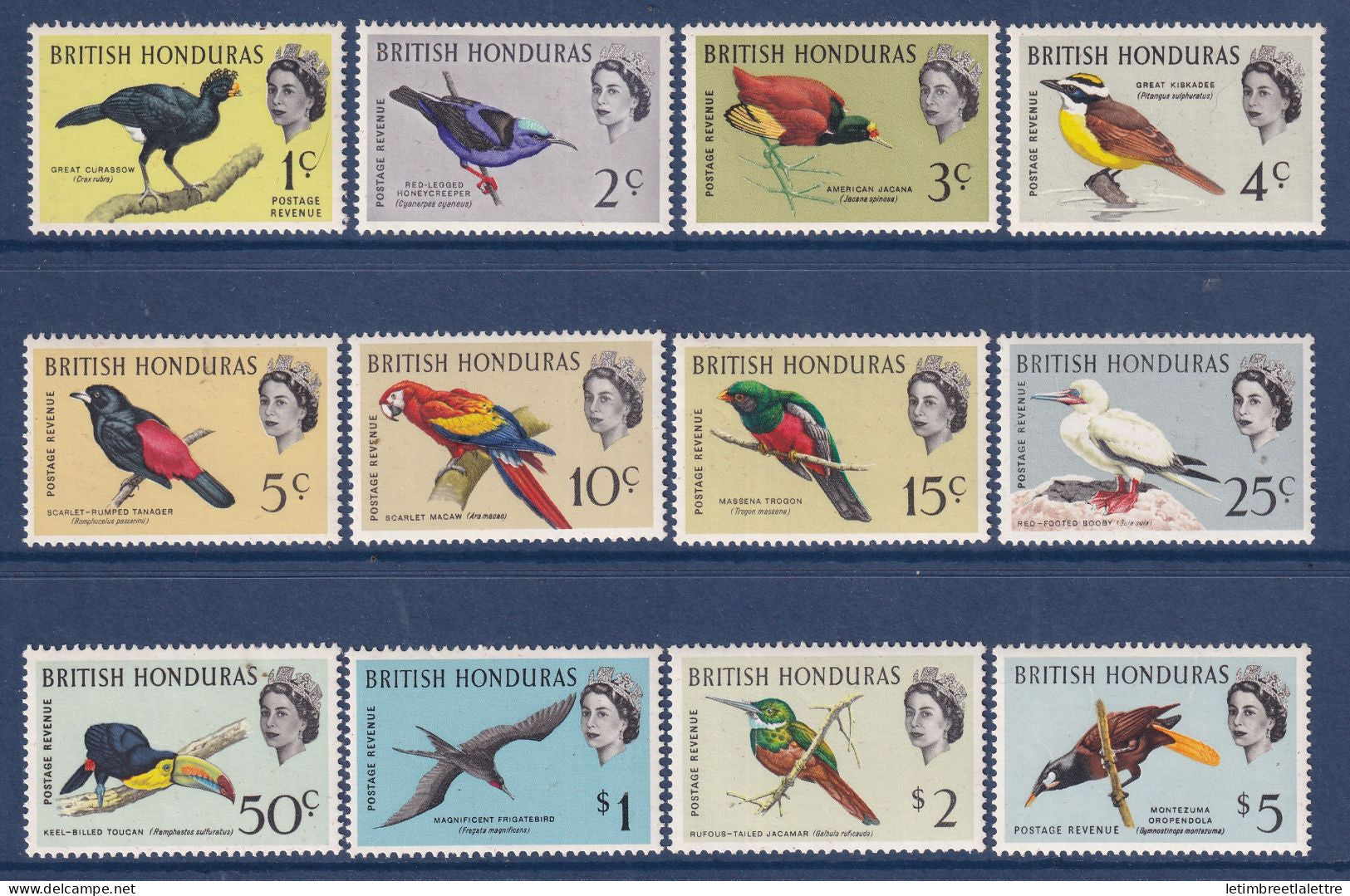 Honduras britannique - YT n° 170 à 181 ** - Neufs sans charnière - Oiseaux - 1962 1967