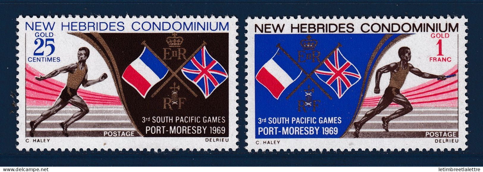 Nouvelles Hébrides - YT n° 284 et 285 ** - Neuf sans charnière - Jeux Pacifique Sud - 1969
