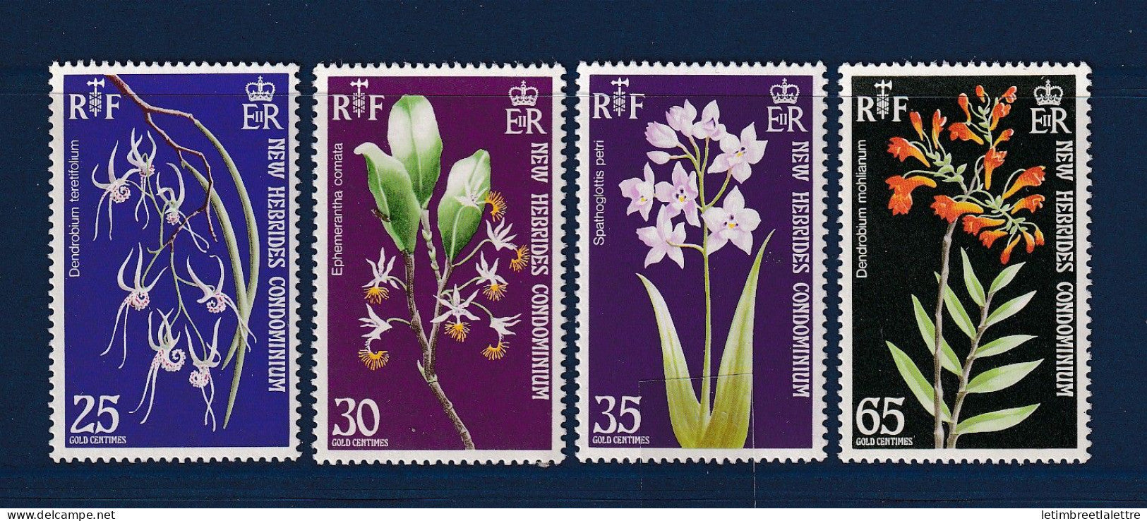 Nouvelles Hébrides - YT n° 362 à 365 ** - Neuf sans charnière - Flore - Orchidées - 1973
