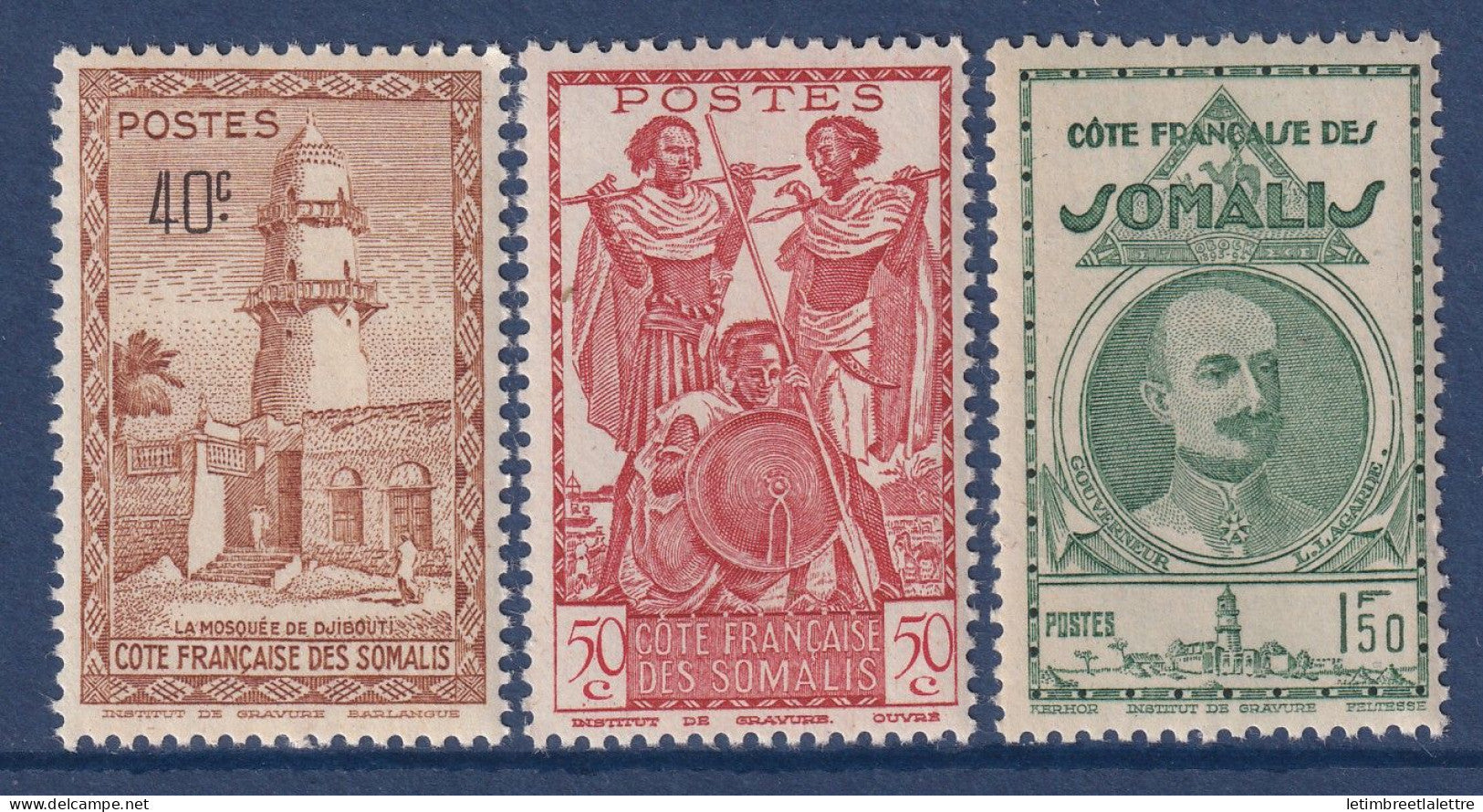 Côte des Somalis - YT n° 248 à 250 ** - Neufs sans charnière - 1944