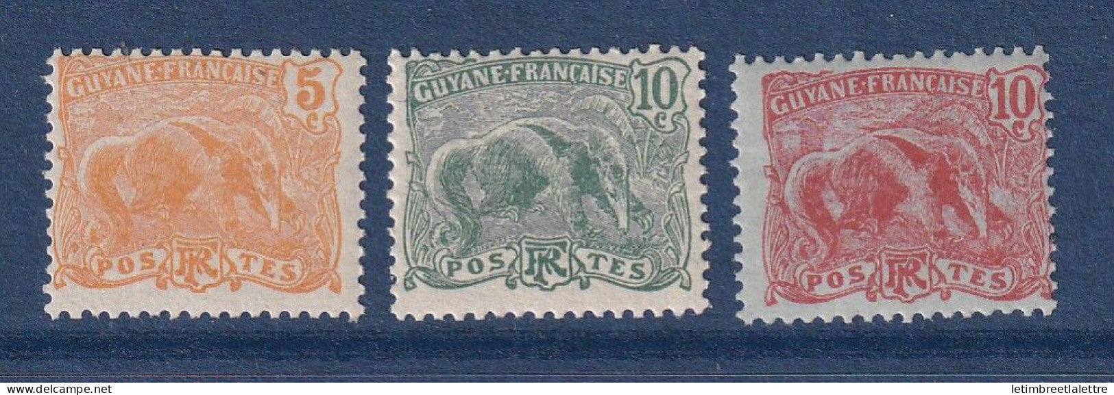 Guyane - YT n° 75 à 77 ** - Neufs sans charnière - 1922 à 1927
