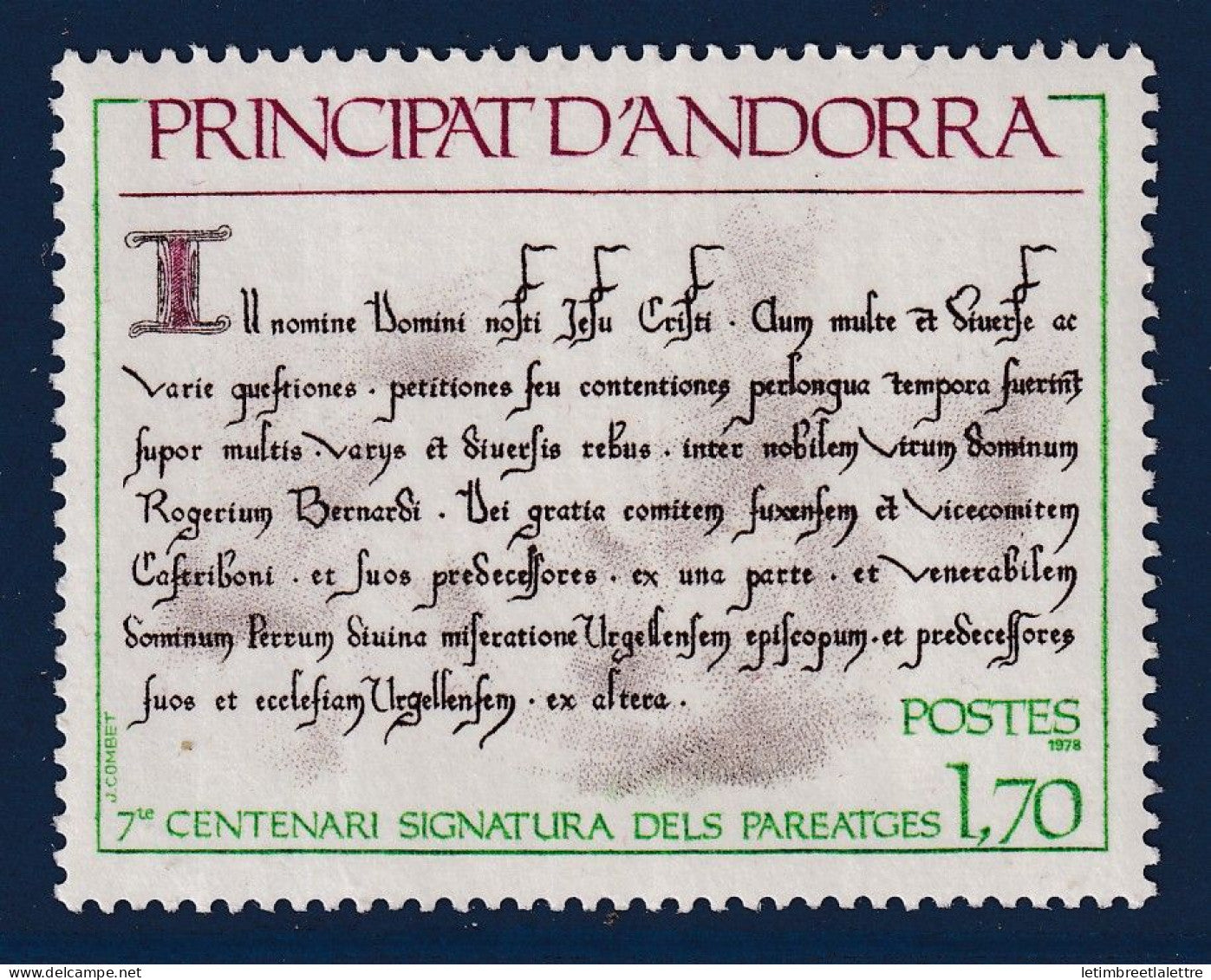 Andorre - YT N° 273 ** - Neuf sans charnière - Texte des paréages - 1978