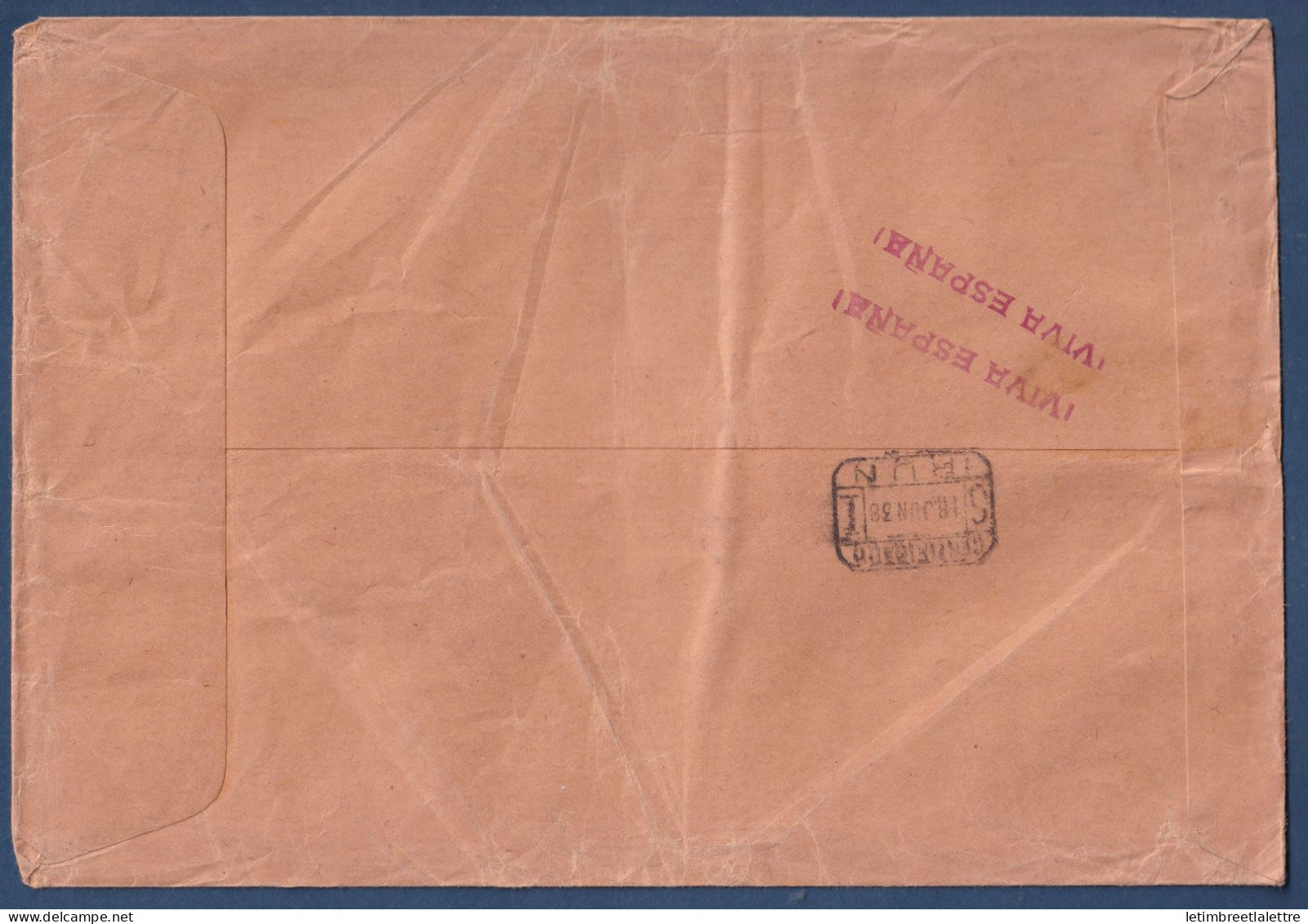 Espagne - Enveloppe censurée pour Paris - Censure militaire - Burgos - 1938