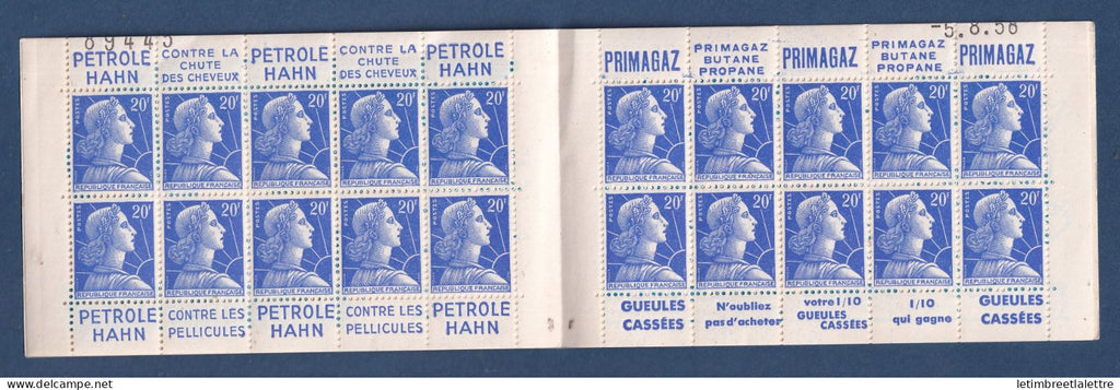 France - Carnet - YT n° 1011 B C19 ** - Neuf sans charnière - petites tâche sur la couverture - Muller - 1955 1959