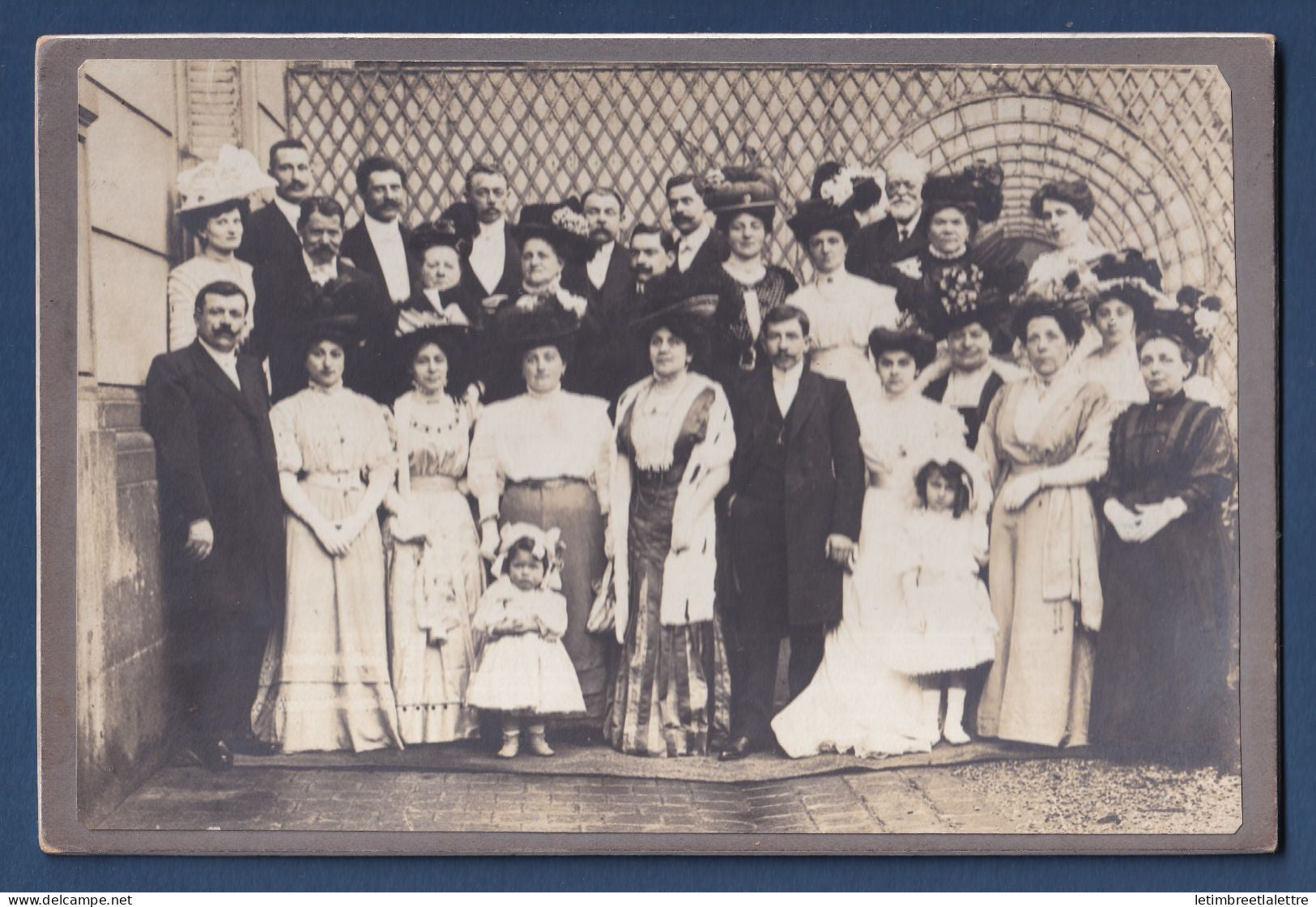 France - photo collée sur carte - ancienne photo de mariage