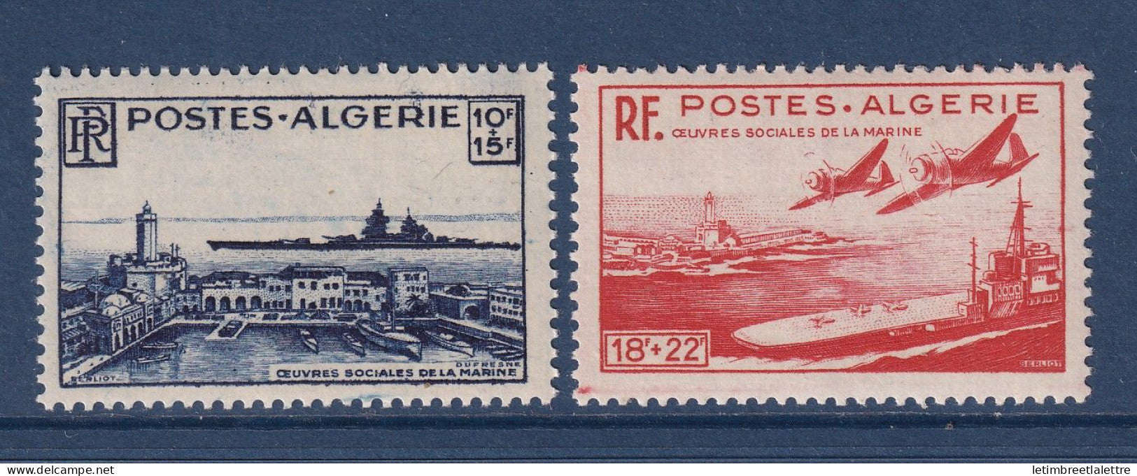 Algérie - YT n° 273 à 274 ** - Neuf sans charnière - Œuvres sociales de la Marine - 1949