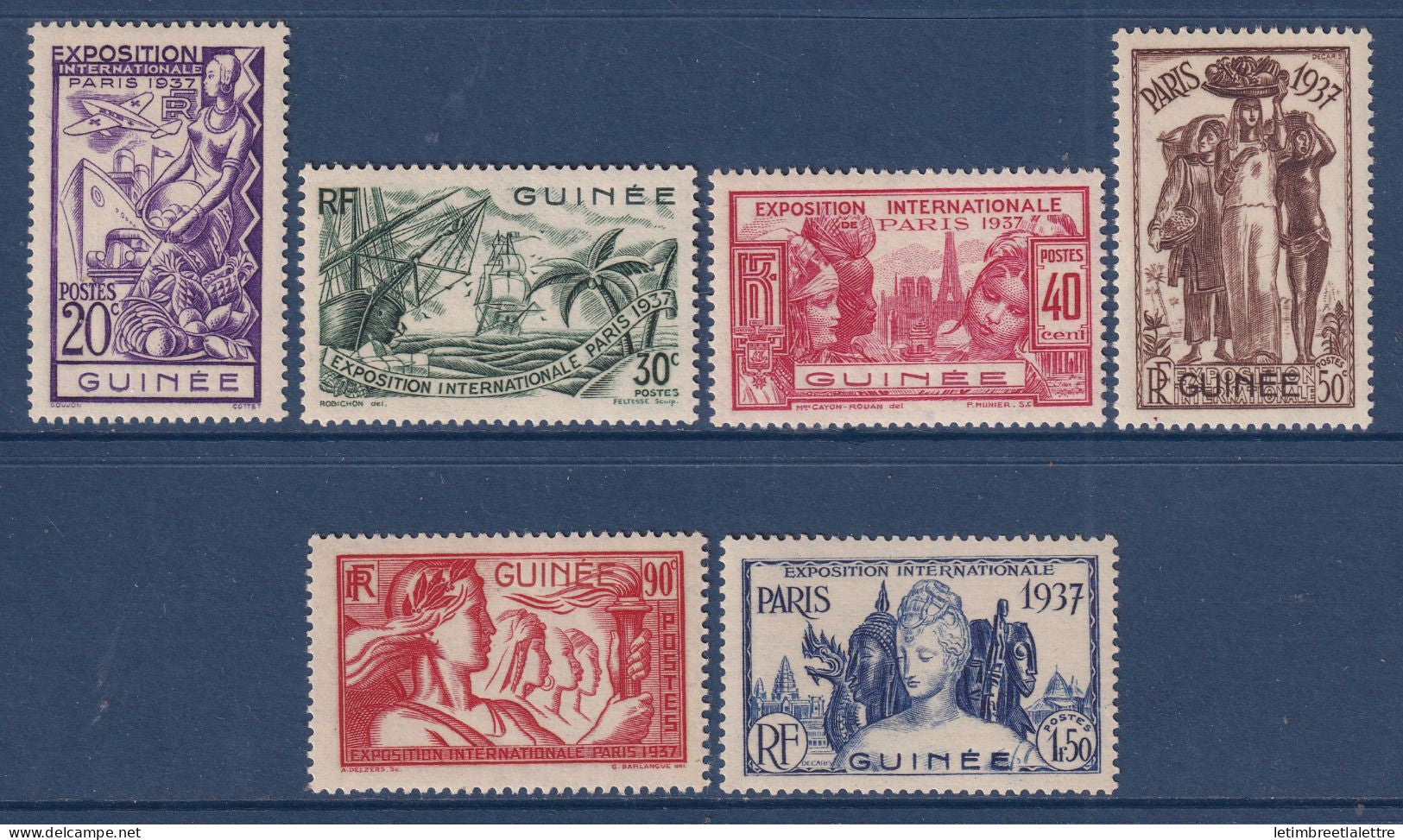 Guinée - YT n° 119 à 24 ** - Neuf sans charnière - Exposition de Paris - 1937