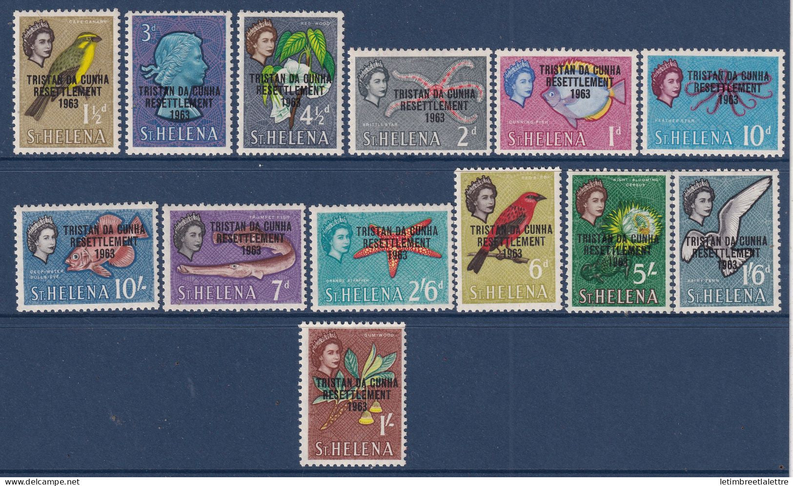 Tristan da Cunha - YT n° 55 à 67 ** - Neuf sans charnière - Faune Maritime - 1963