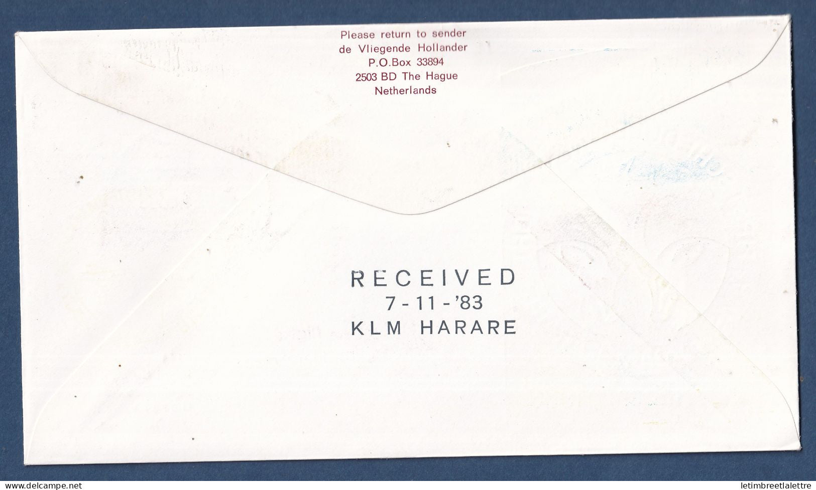 Soudan - Premier vol Khartoum Harare - KLM - Poste aérienne - 1983