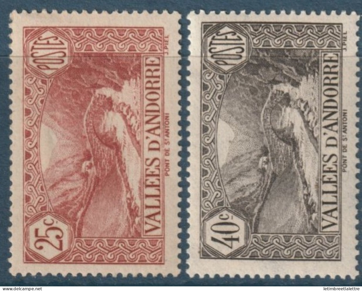 Andorre - YT n° 61 et 62 ** - Neuf sans charnière - Pont de Sant Antoni - 1937 à 1943